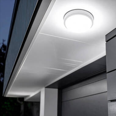 LED-Deckenleuchte 25W Rund für Aussen Ø175 mm IP65 Hublot Weiss