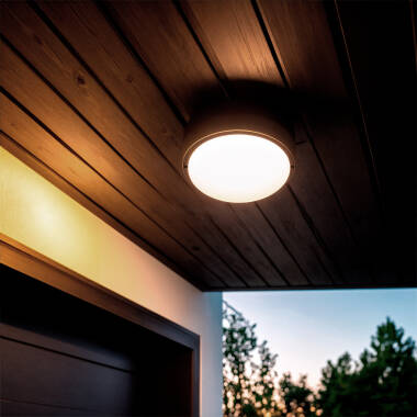 LED-Deckenleuchte 25W Rund für Aussen Ø175 mm IP65 Hublot Schwarz