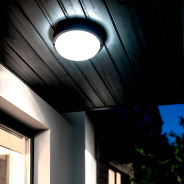 Plafonnier LED Extérieur Rond 25W Hublot Black IP65 Ø175 mm