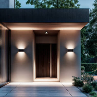 Kaira 10W Outdoor Double Sided Illumination Rectangular Black LED Wall Lamp