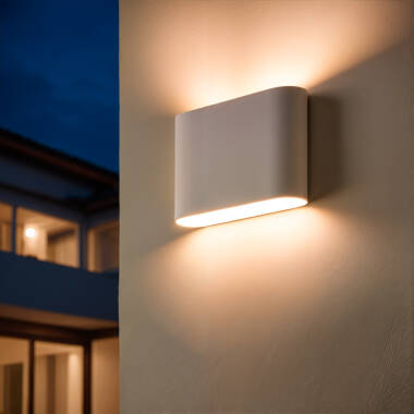 LED-Wandleuchte 6W Aussen Doppelseitige Beleuchtung Quadratisch Weiss Zeus