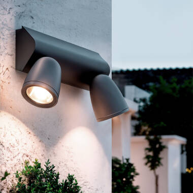 Wandlamp Outdoor LED 12W Aluminium Abel Large Twee Spots