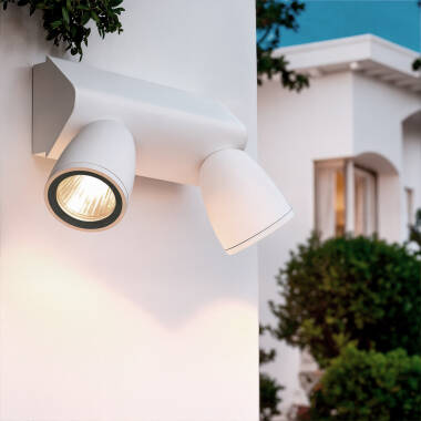 Applique Murale Extérieure LED 12W Aluminio Abel Large 2 Spots