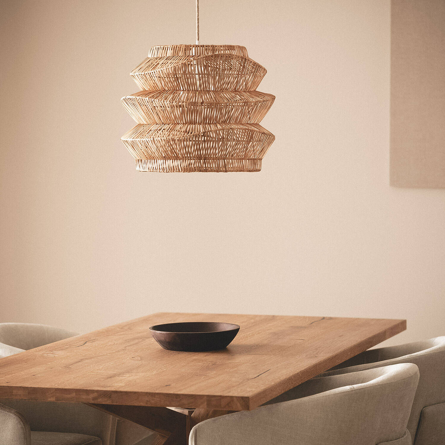 Lampa Wisząca z Ratanu Asha Ø500 mm ILUZZIA