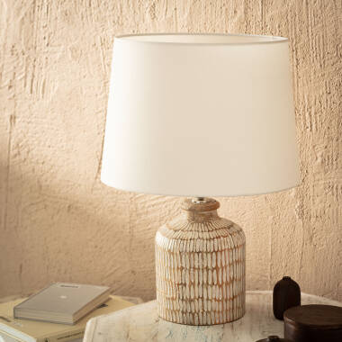 Tischlampe aus Holz Govesan ILUZZIA