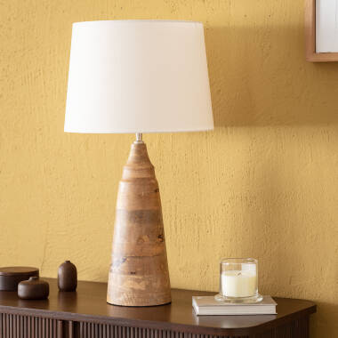 Lampada da Tavolo Legno Rajesh ILUZZIA