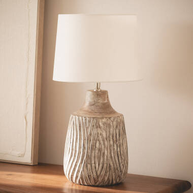 Tischlampe Holz Tanmay ILUZZIA