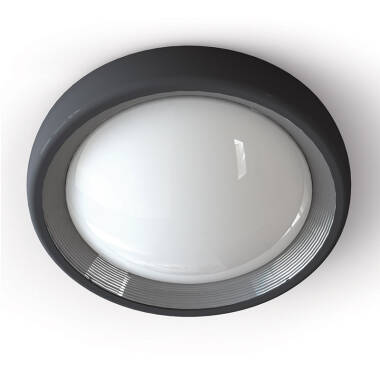 Round 13W Outdoor Ceiling Light in Grey  Ø245 mm IP65