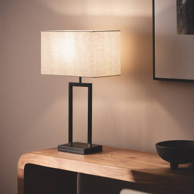 Tischlampe aus Metall und Stoff Armida