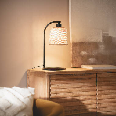 Image de Lampe à Poser Métal et Bambou Adola
