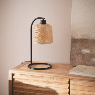 Image de Lampe à Poser Métal et Bambou Adola