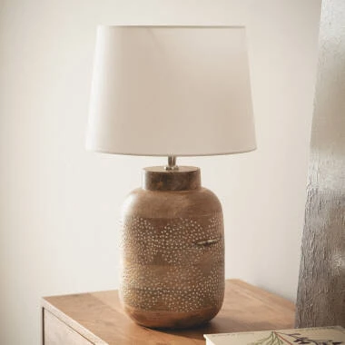 Tischlampe Holz Akash ILUZZIA