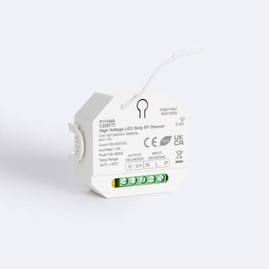 Controller Dimmer für einfarbige LED-Streifen 220-240V AC Kompatibel mit Taster und RF-Fernbedienung