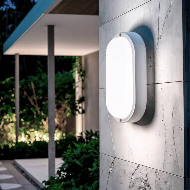 LED-Deckenleuchte 25W Oval für Aussen 96x198 mm IP65 Hublot Weiss