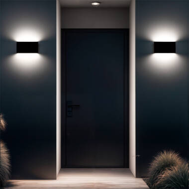 Wandlamp Outdoor LED 12W Dubbelzijdig Verlichting  Black Rechthoekig Einar