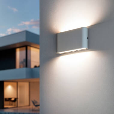 LED-Wandleuchte 10W Aussen Doppelseitige Beleuchtung Rechteckig Weiss Einar
