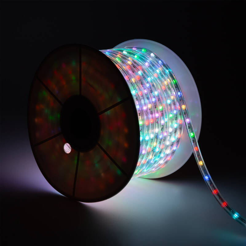 Image of 50m 220V LED Rope Light in RGB 36LED/m Cut at Every 100cm IP65