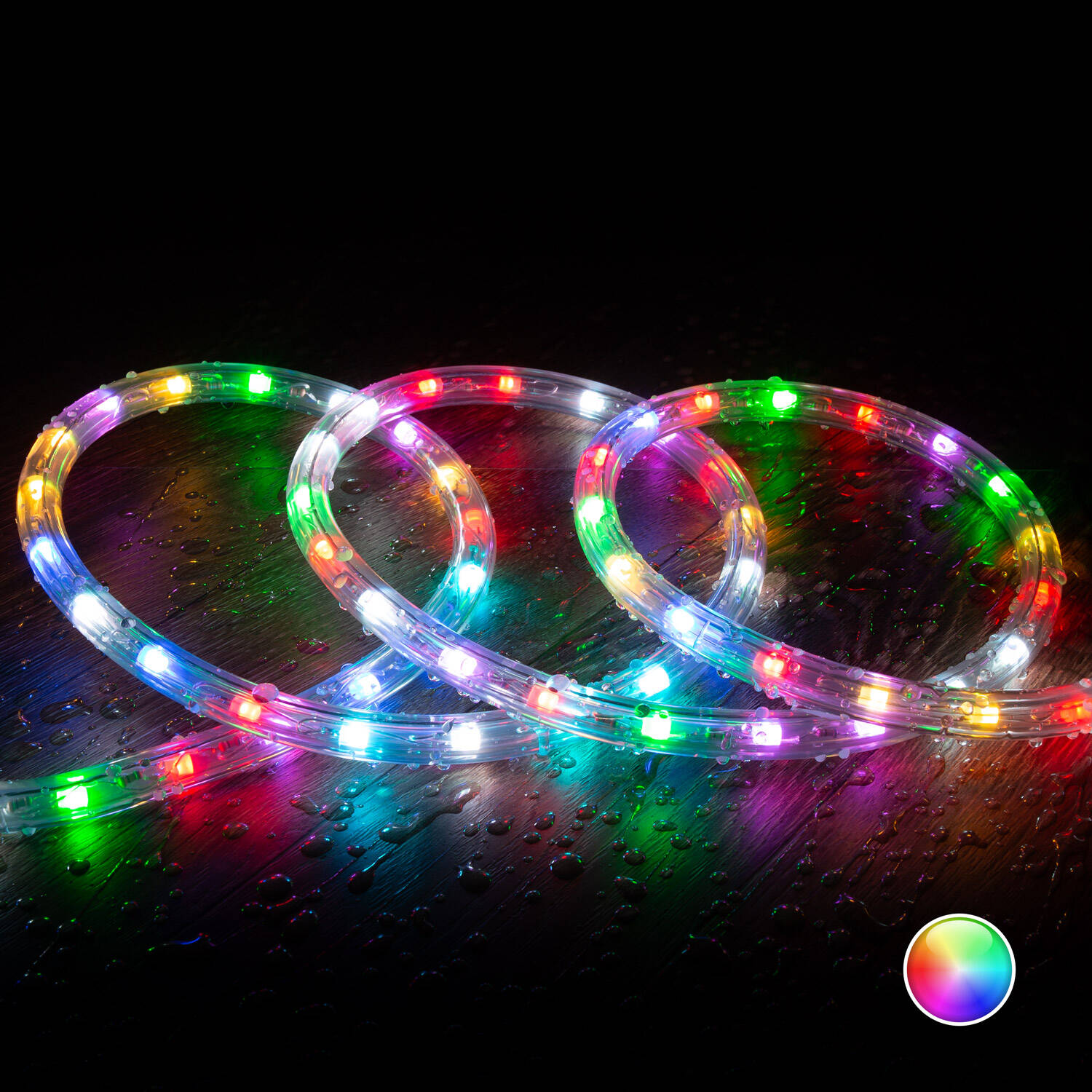 Okrągła Taśma LED 220V RGB 36 LED/m Szpula 50m, Cięcie co 100cm, IP65 - widok prezentacyjny