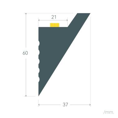 Immagine di Modanatura per Striscia LED 2m Angolare Modern 