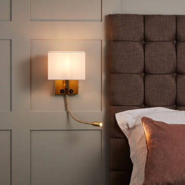 Metall-Wandleuchte mit LED-Leselampe Waldorf