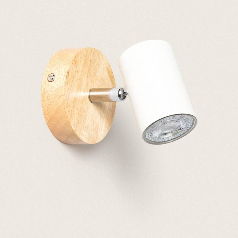 Immagine di Lampada da Soffitto Orientabile Legno 1 Faretto Albus