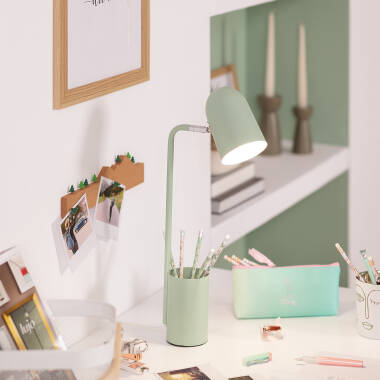 Schreibtischlampe Flexo aus Metall mit Bleistifthalter Waal