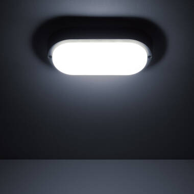 Bild von LED-Deckenleuchte 25W Oval für Aussen 96x198 mm IP65 Hublot Schwarz