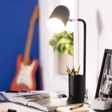 Schreibtischlampe Flexo aus Metall mit Bleistifthalter Waal