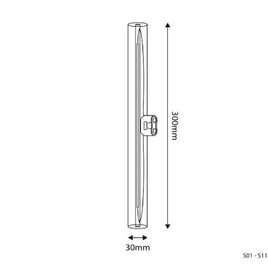 Immagine di Lampadina Filamento Lineare 50cm LED S14d 7W 620Lm 2700K Regolabile Creative-Cables BB-S02
