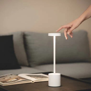 Lampe à Poser LED Portable avec Batterie USB Rechargeable Métal Zimba