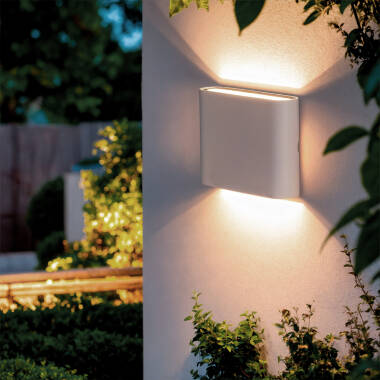 Applique da Parete Esterni LED 6W Alluminio Quadrata Illuminazione Doppia Luce Luming Bianco
