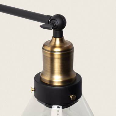 Image of Factory Antique Brass Glass Wall Lamp