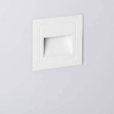 LED-Wandleuchte Aussen 3W Einbau Quadratisch Weiss Wabi