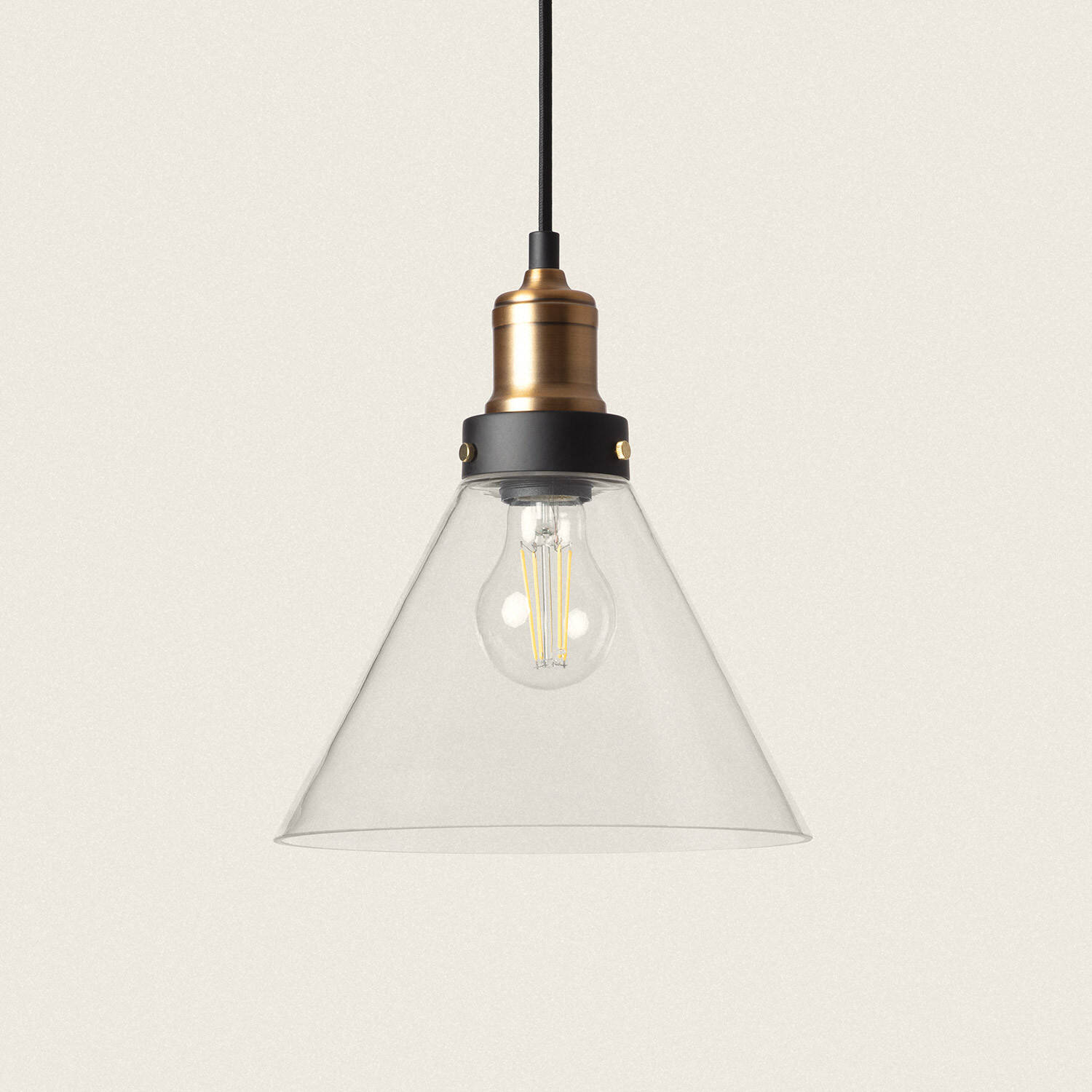 Lampa Wisząca z Metalu i Szkła Factory - widok 2