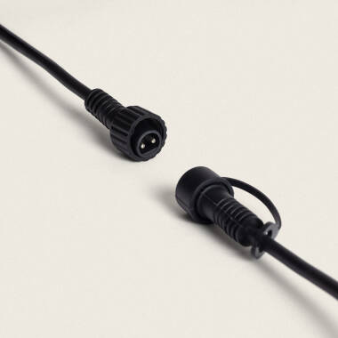 Bild von Set Lichterkette Außen 5m Schwarz + 5 LED Glühbirnen Filament E27 24V