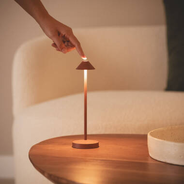 Immagine di Lampada da Tavolo LED Portatile per Esterno Metallo con Batteria Ricaricabile Magatzi