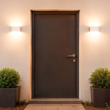 Applique da Parete per Esterni LED 10W Doppia Luce Rettangolare Bianco Hera