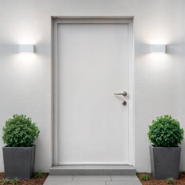 Wandlamp Outdoor LED 10W Dubbelzijdige Verlichting Rechthoekig Wit Hera