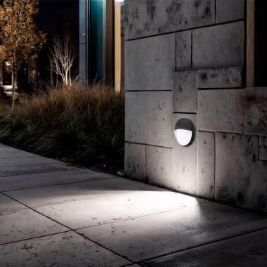 Applique Murale Extérieure LED 3W CCT Sélectionnable Aluminium Saillie Ronde Jade