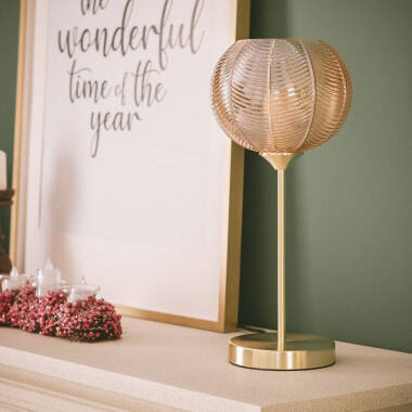 Bild von Tischlampe Metall und Glas Klimt