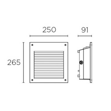 Afbeelding van Wandlamp Outdoor  LED 22.5 W Inbouw  Micenas Square Grijs  Urban LEDS-C4 05-9885-Z5-CM