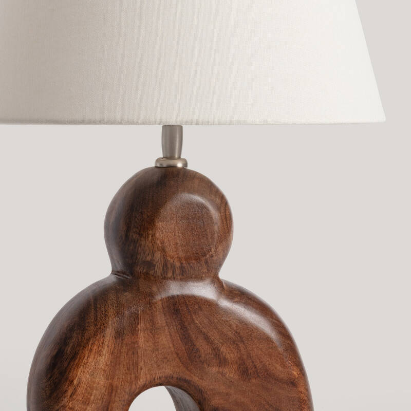 Immagine di Lampada da Tavolo Legno Hunar II ILUZZIA