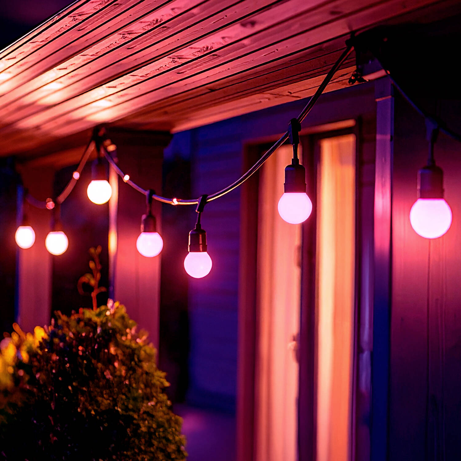 Zestaw Girlandy Waterproof 5.5m Czarnej + 8 Żarówek LED E27 G45 3W Kolorowych - widok 2