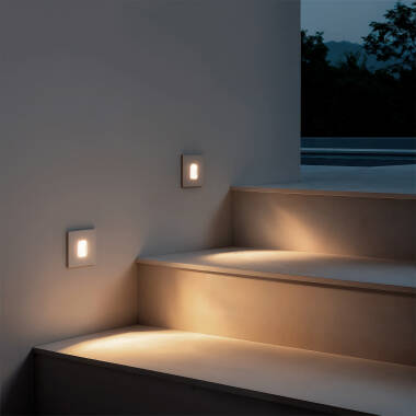 Bild von LED-Wandeinbauleuchte Aussen 2W Eckig Weiss Grasset