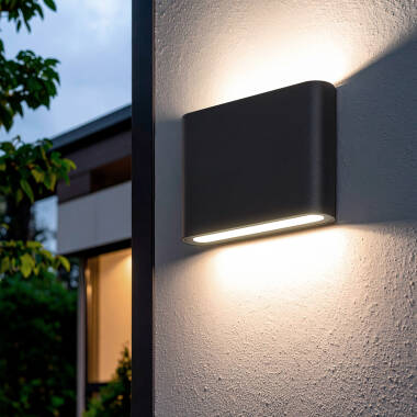 Zeus 6W Outdoor Double Sided Illumination Square Black LED Wall Lamp
