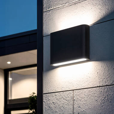Zeus 6W Outdoor Double Sided Illumination Square Black LED Wall Lamp