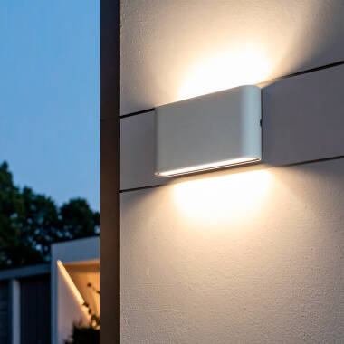 Einar 12W Outdoor Double Sided Illumination Rectangular White LED Wall Lamp