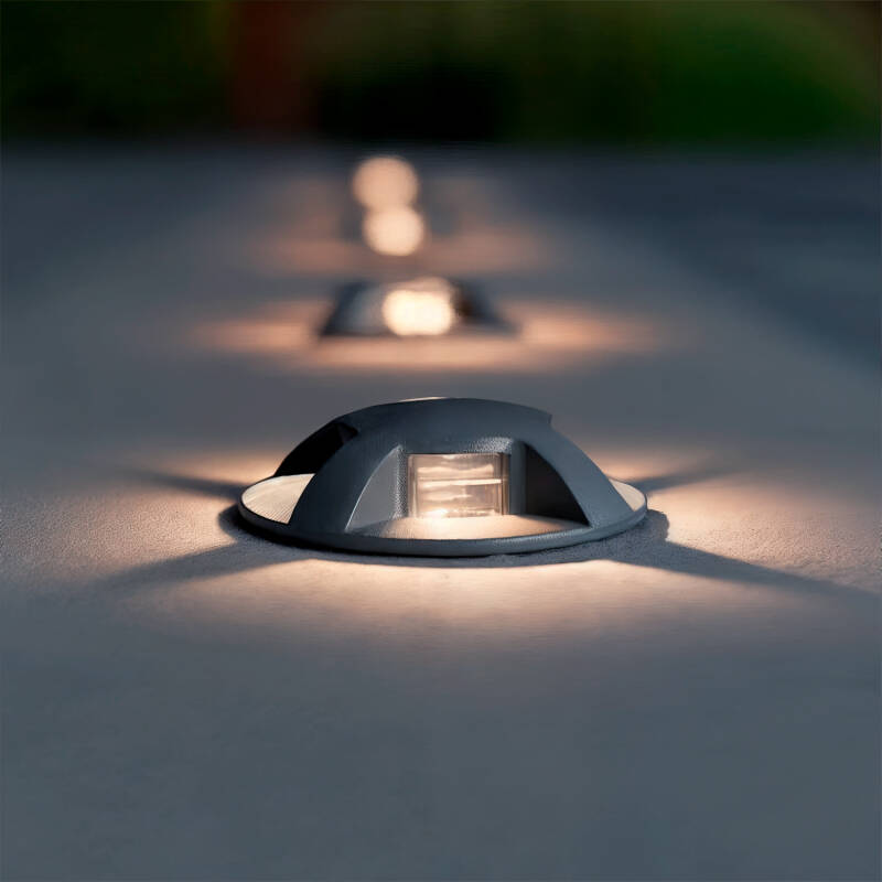 Image de Balise Extérieure LED 1W Encastrable au Sol Letso 4L Grise