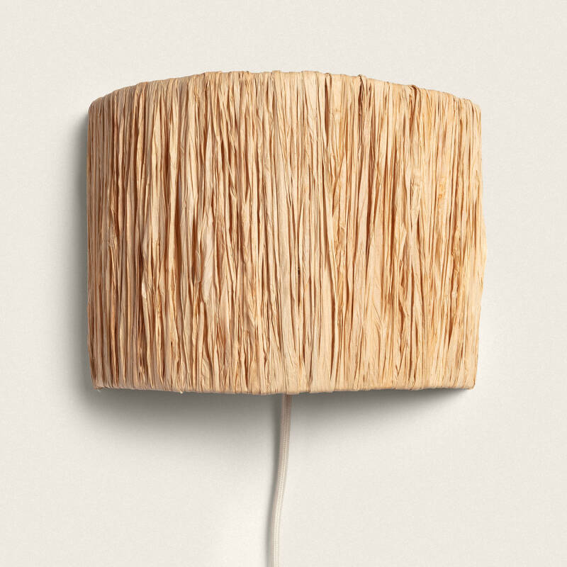 Immagine di Lampada da Parete Metallo e Rattan Yubo 