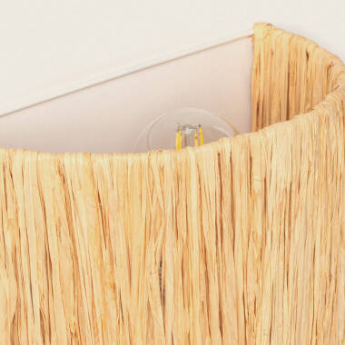 Immagine di Lampada da Parete Metallo e Rattan Yubo 